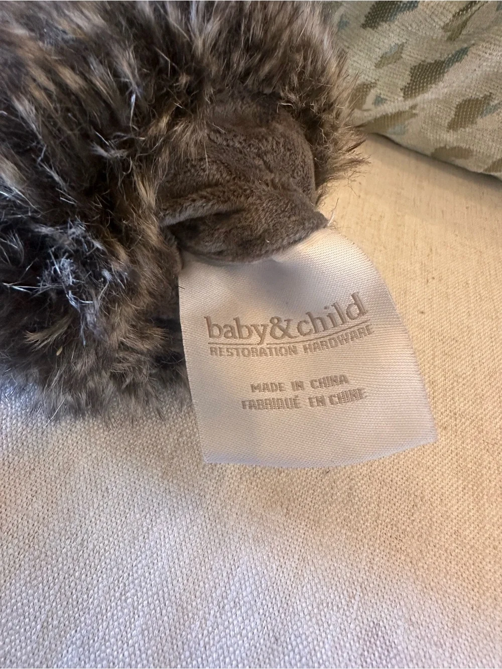 Restoration Hardware Brown Faux-Fur Trim Knit Kids Booties